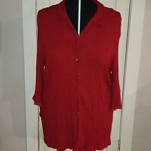 Teddi Woman Scarlet Button Tunic Sz 2x